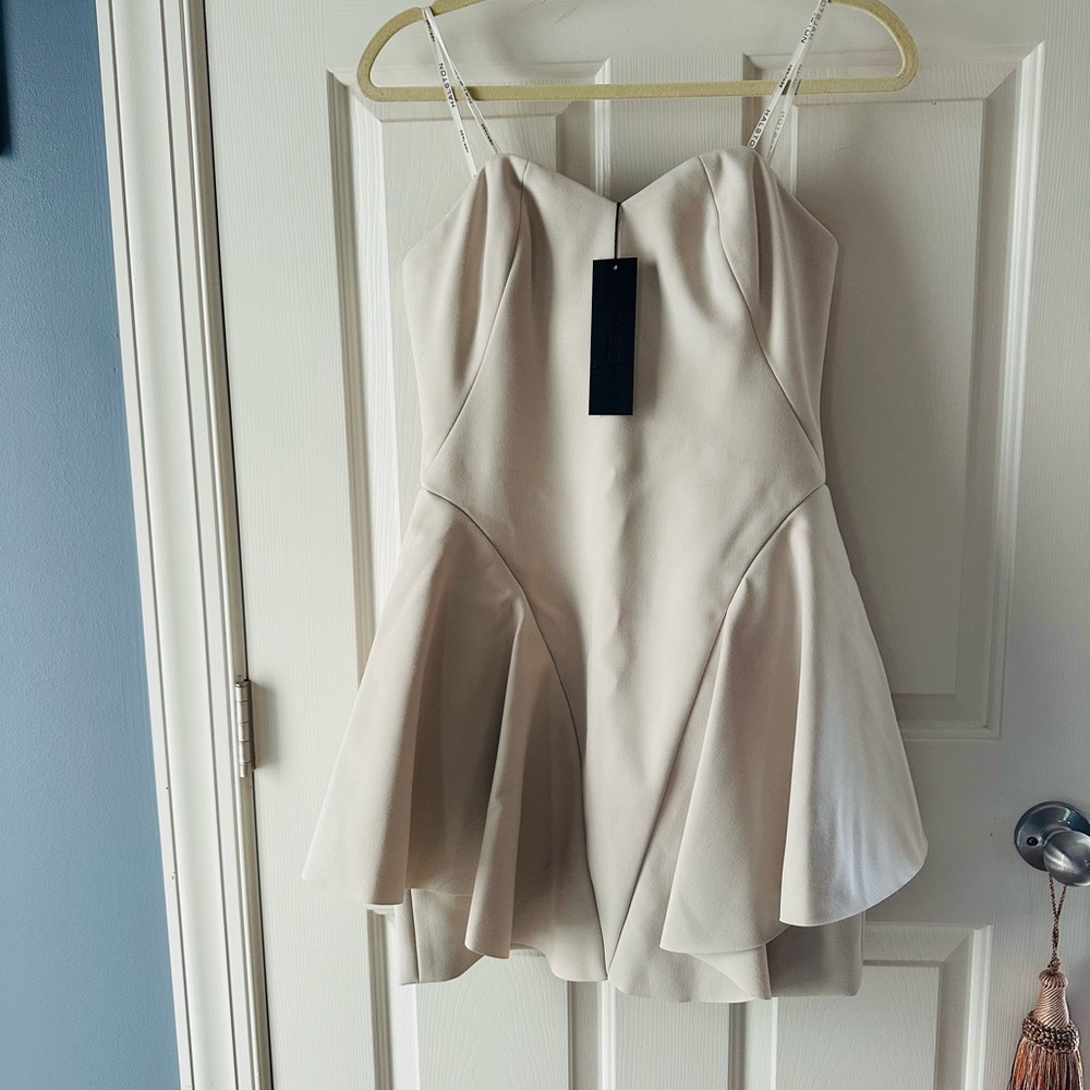 Halston Heritage Brand New Cream Mini Cocktail Dress